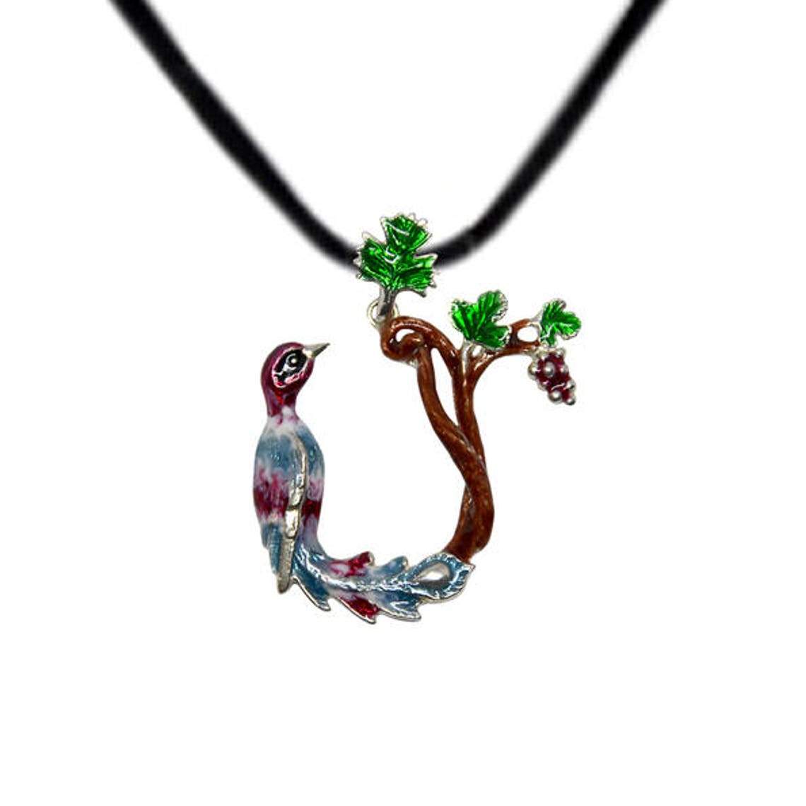 ArtZard Armenian Bird Letter Trchnakir Silver Pendant with Enamel