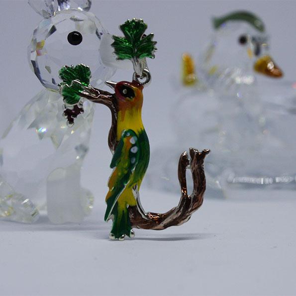 ArtZard Armenian Bird Letter Trchnakir Silver Pendant with Enamel