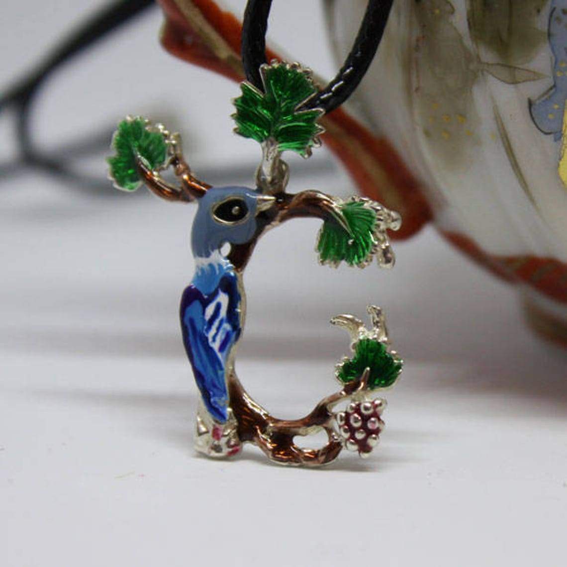 ArtZard Armenian Bird Letter Trchnakir Silver Pendant with Enamel