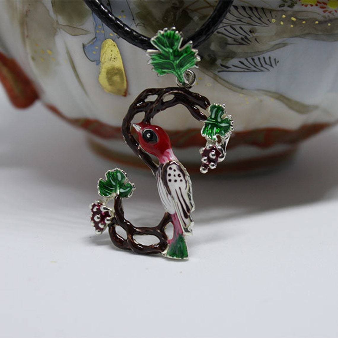 ArtZard Armenian Bird Letter Trchnakir Silver Pendant with Enamel