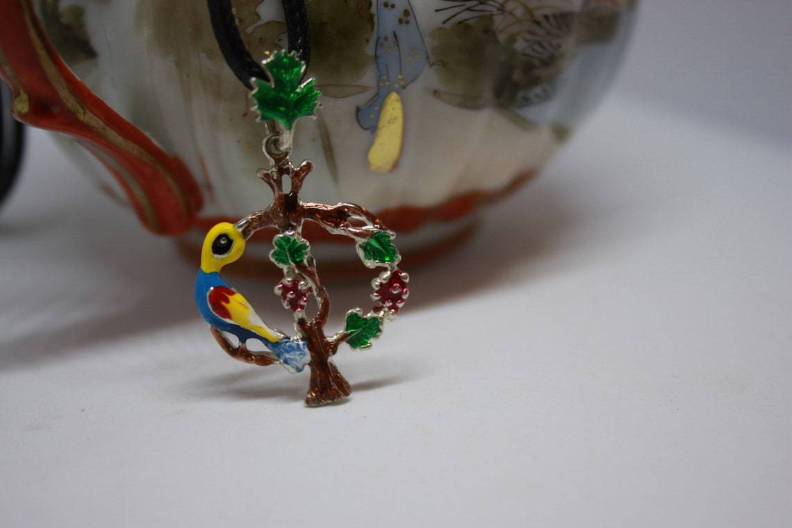 ArtZard Armenian Bird Letter Trchnakir Silver Pendant with Enamel