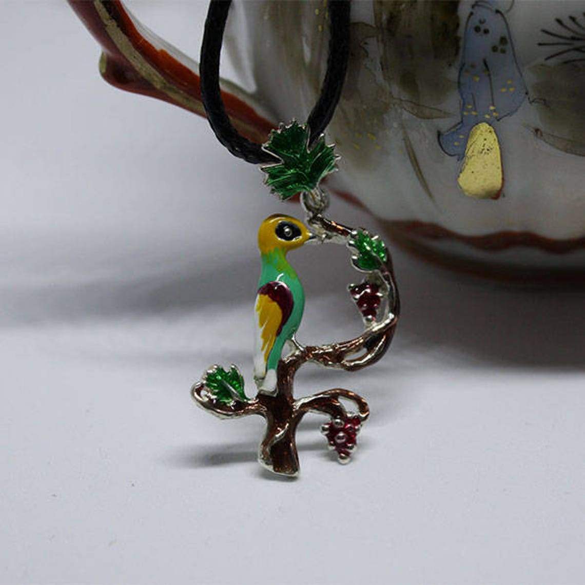 ArtZard Armenian Bird Letter Trchnakir Silver Pendant with Enamel