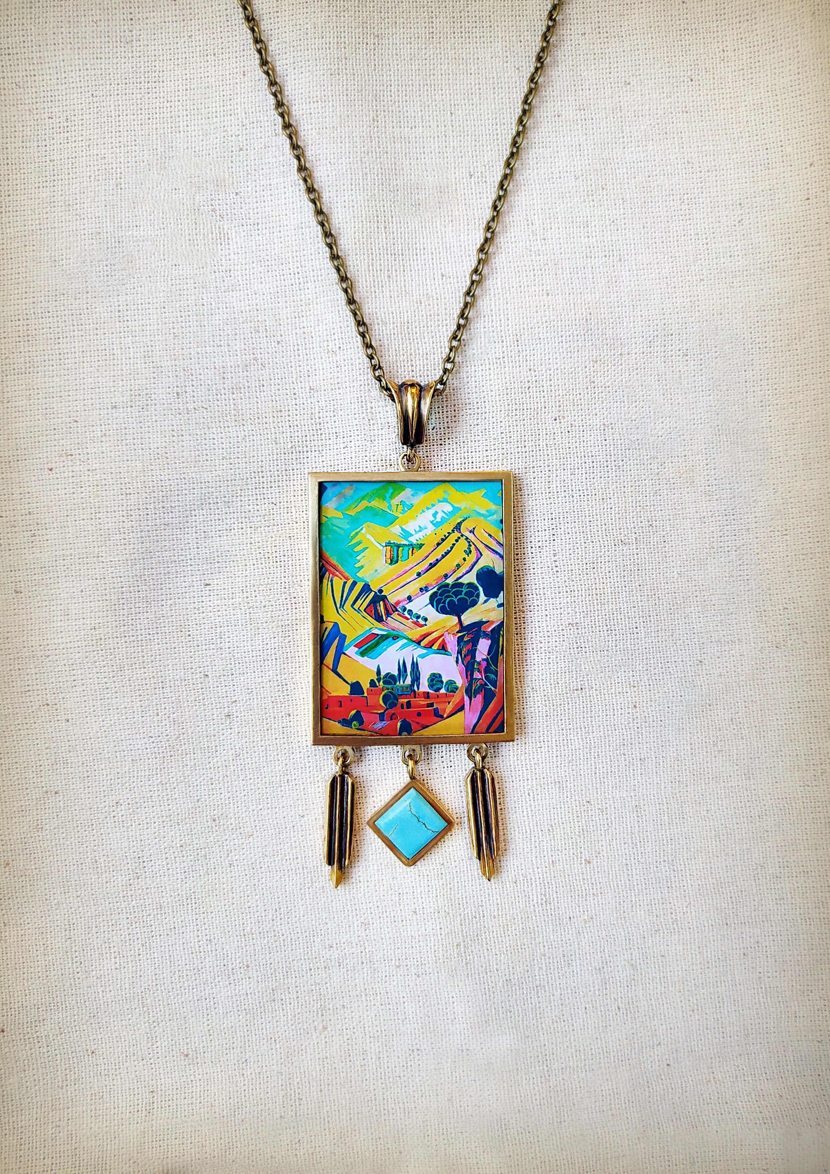Brass Pendant Saryan - "A Fascinating Landscape" by Karine