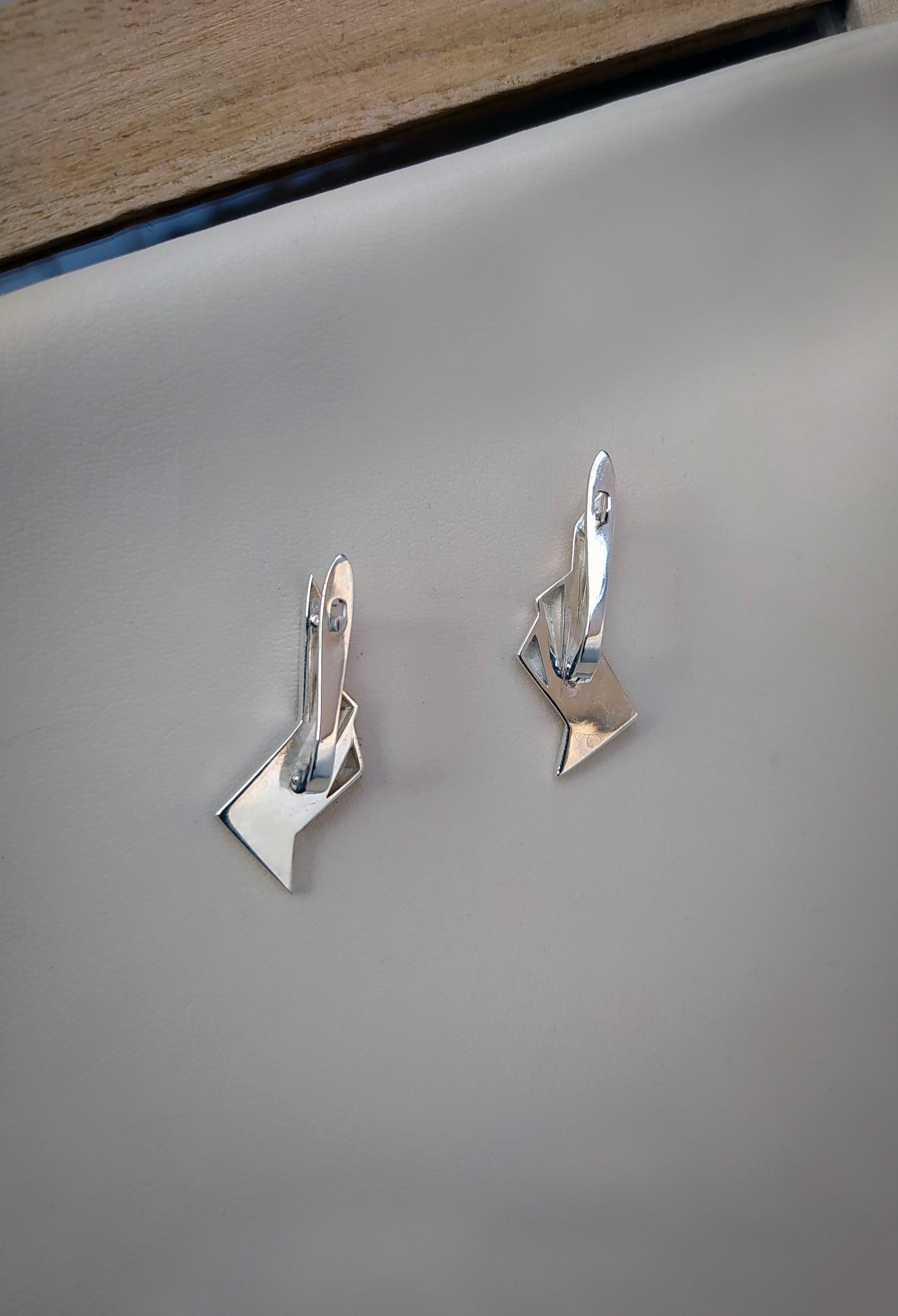 Brass Earrings with Malachite by Karine