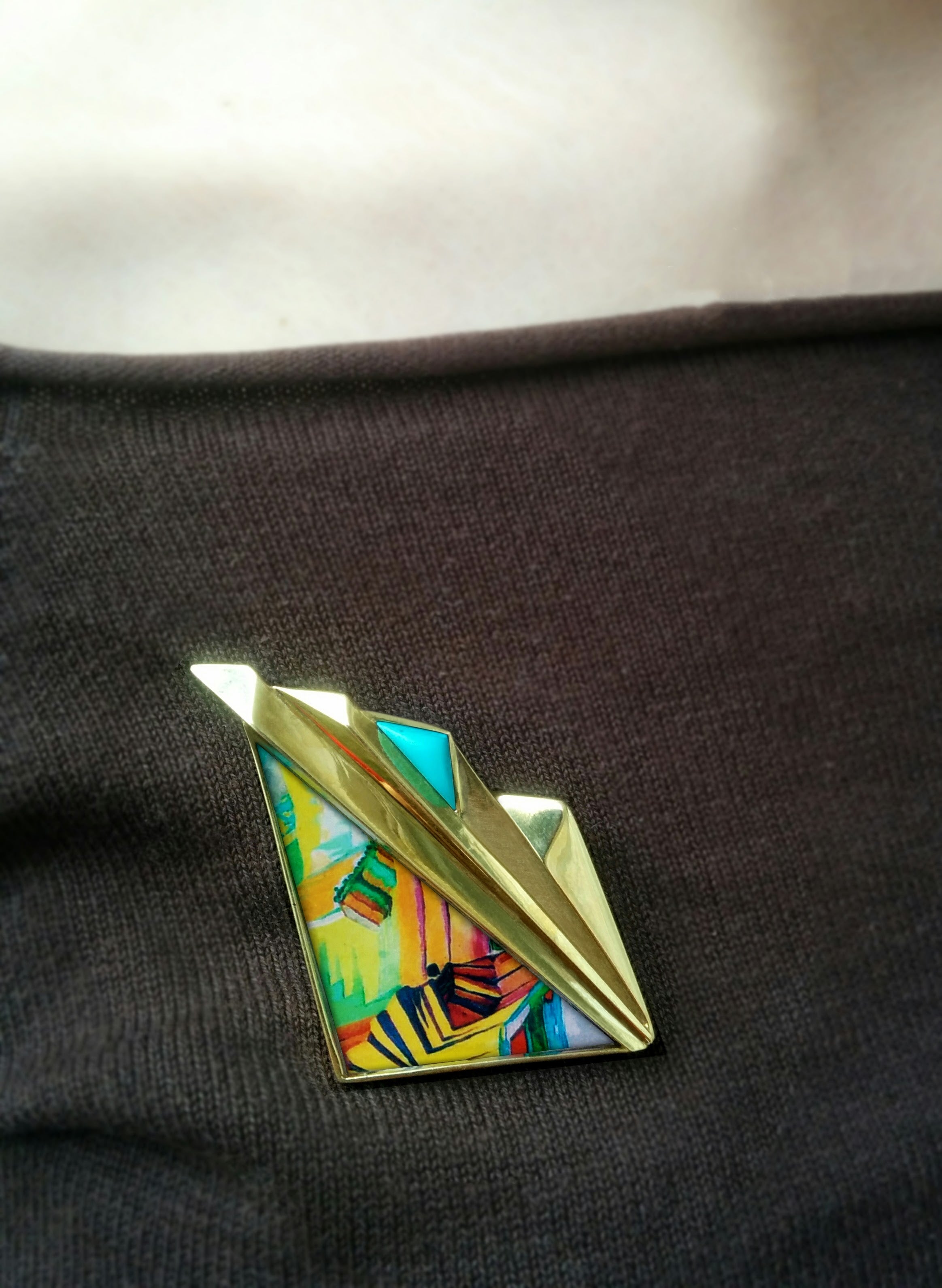 Brass Brooch Saryan - "A Fascinating Landscape" by Karine