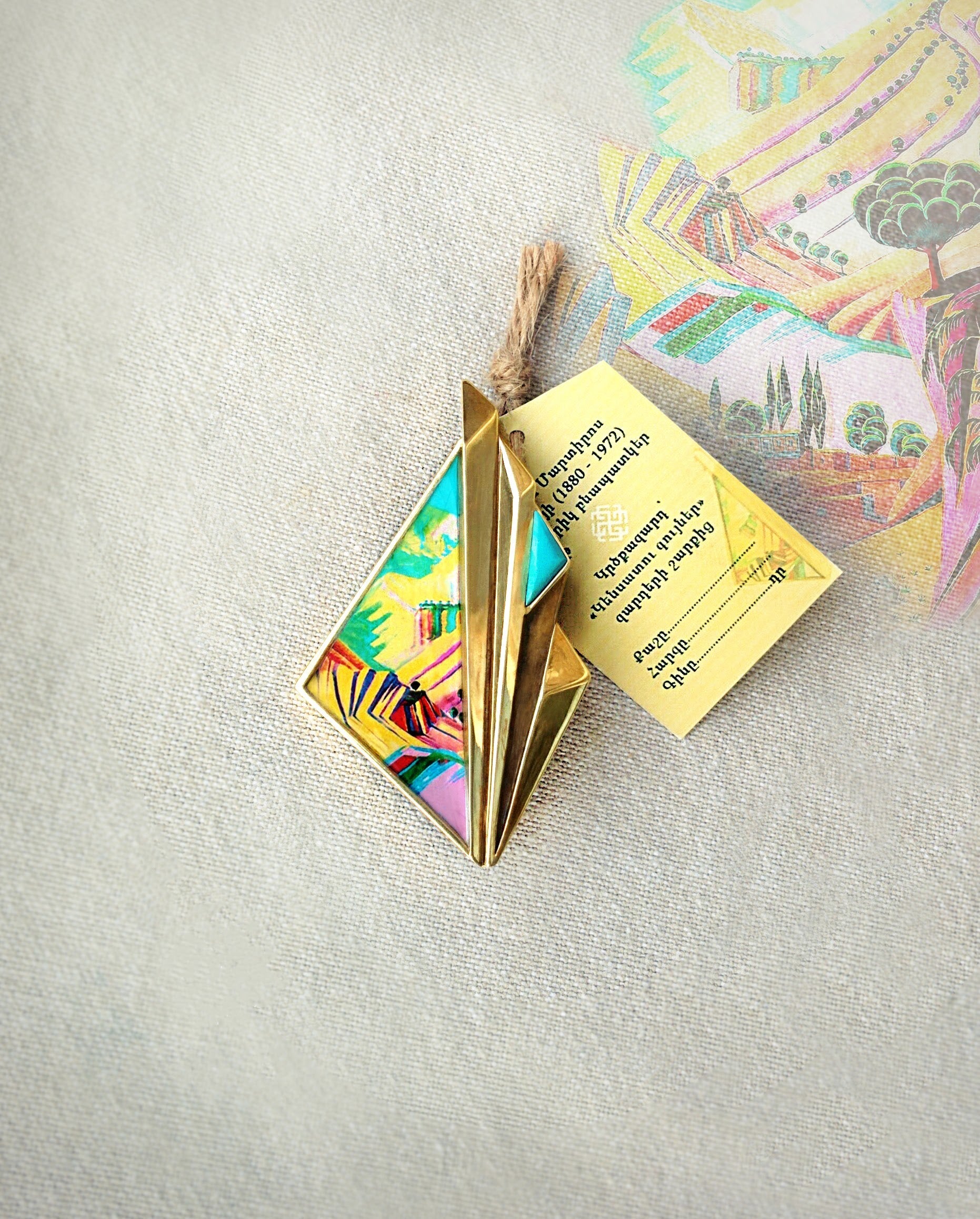 Brass Brooch Saryan - "A Fascinating Landscape" by Karine