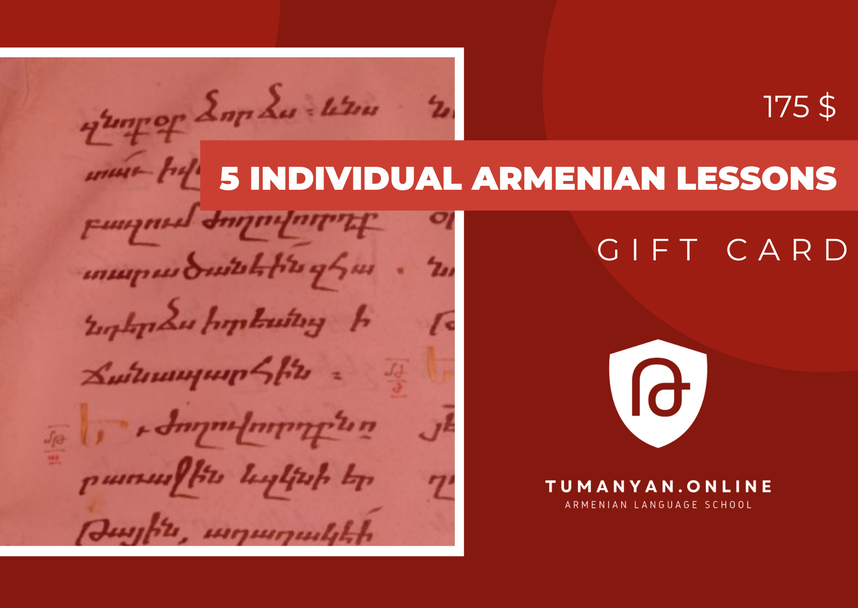 Armenian Language Individual Lessons Gift Card