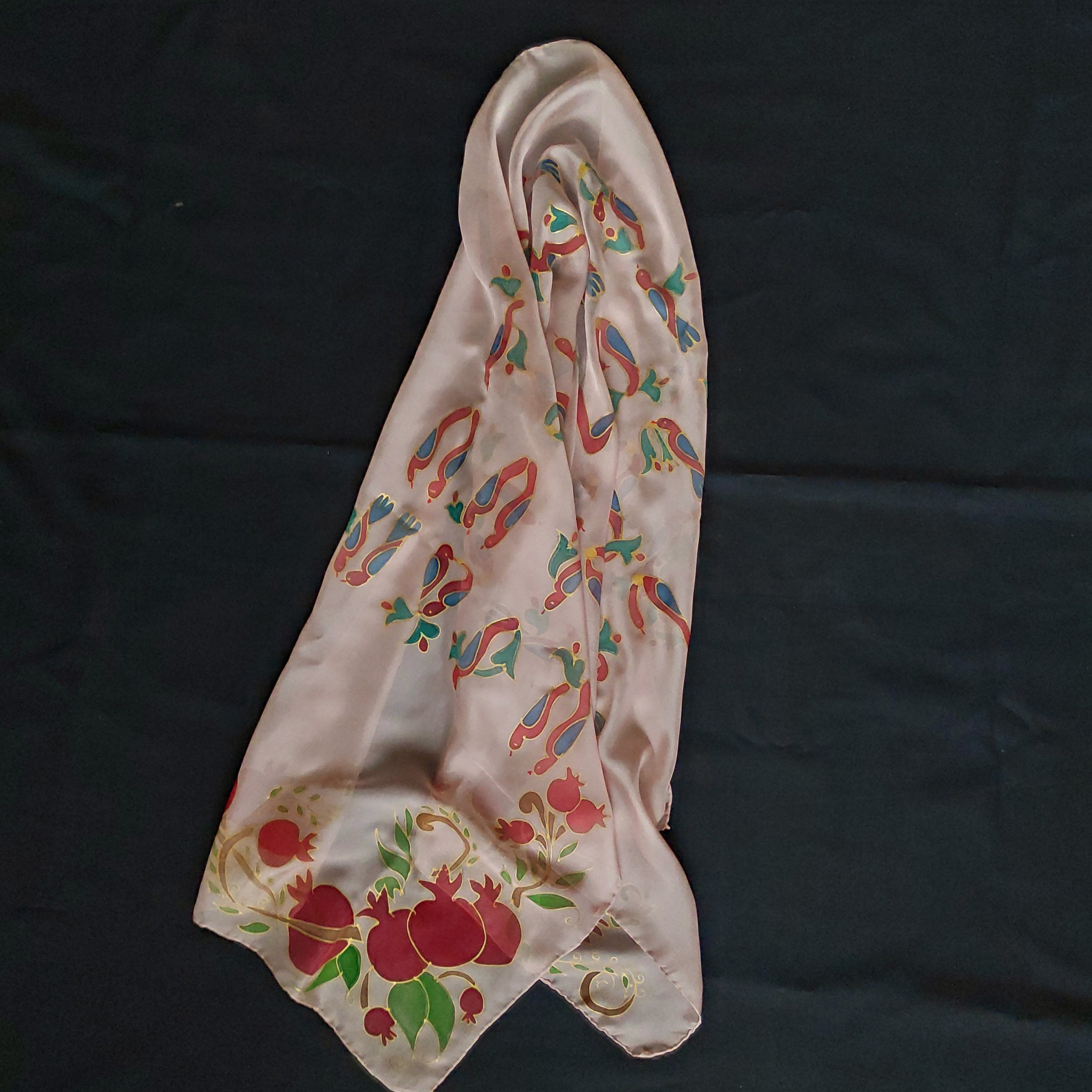 Shoghik Armenian Silk Scarf with Armenian Alphabet