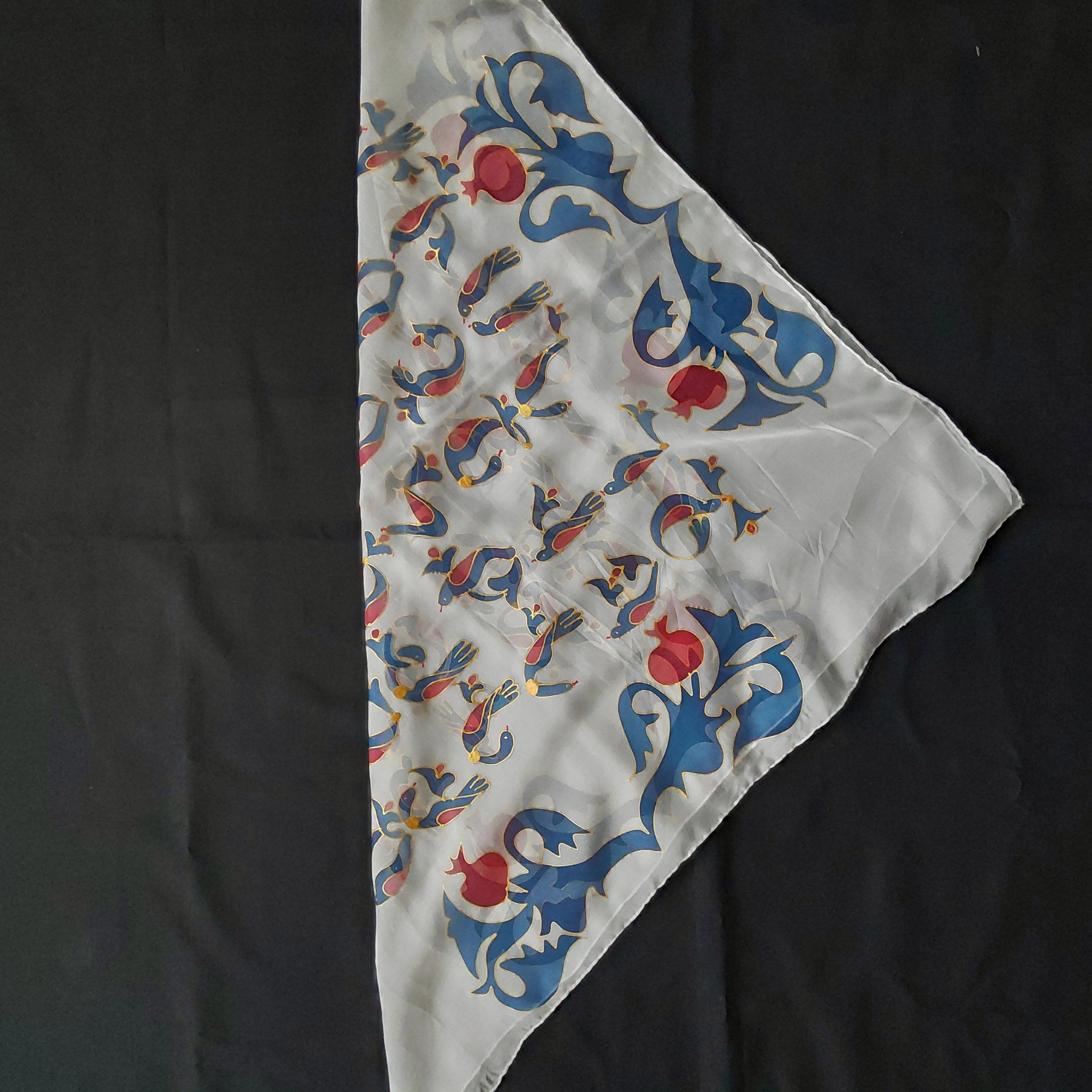 Shoghik Armenian Silk Scarf with Armenian Alphabet