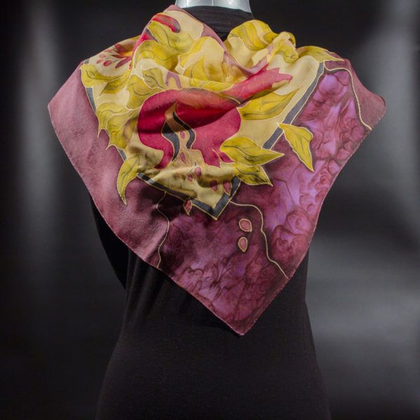 Juicy Pomegranate Silk Scarf