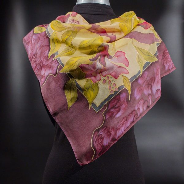 Juicy Pomegranate Silk Scarf