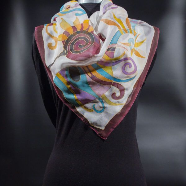 Abstract Ornaments Silk Scarf