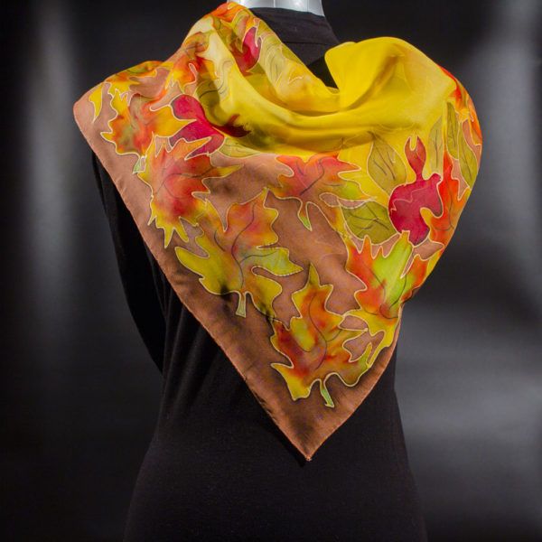 Fall Leaves Silk Scarf