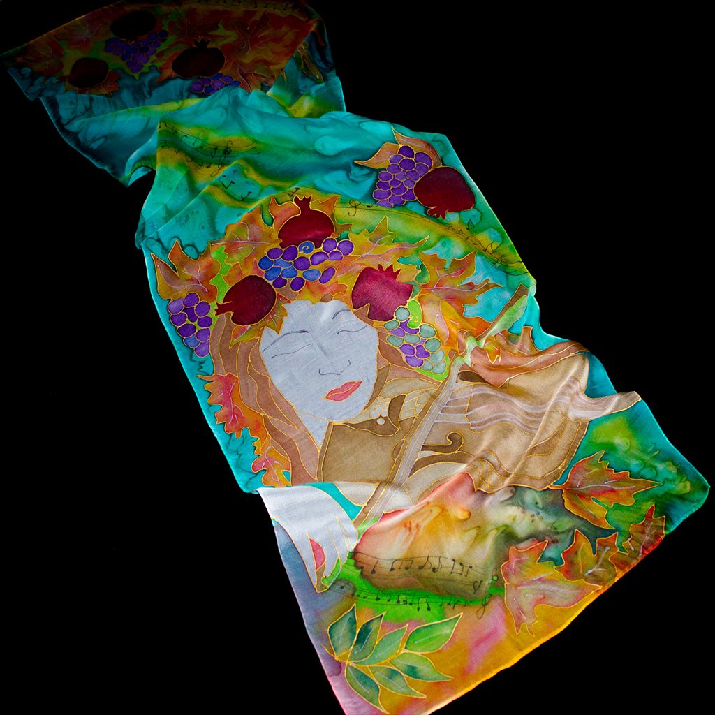 Colorful Silk Scarf "Spring"
