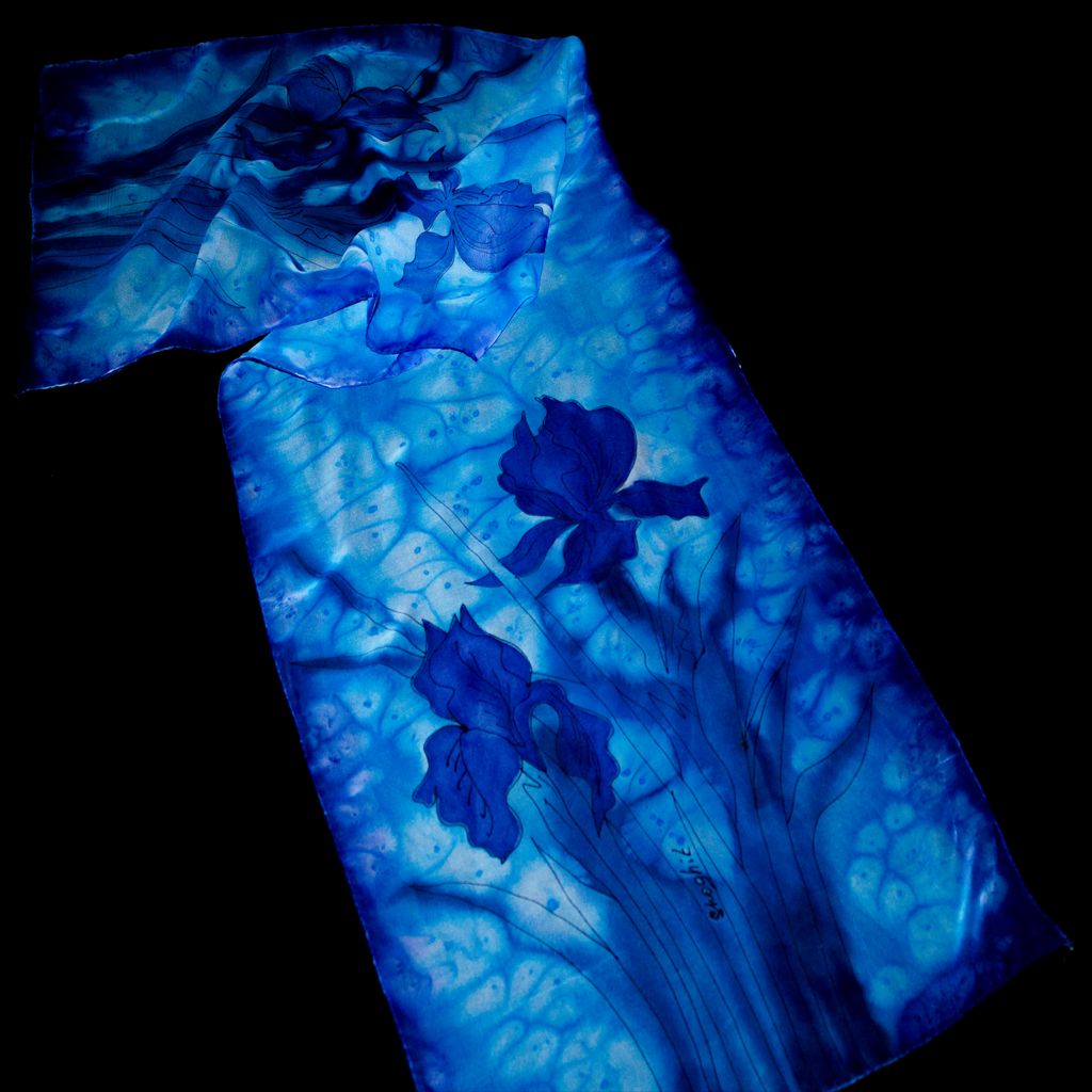 Shoghik Armenian Silk Scarf with Flowers