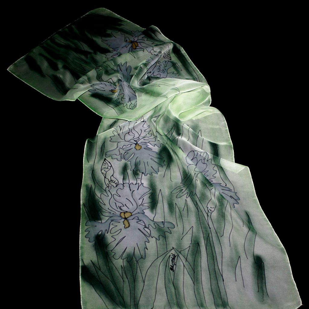 Shoghik Armenian Silk Scarf with Flowers