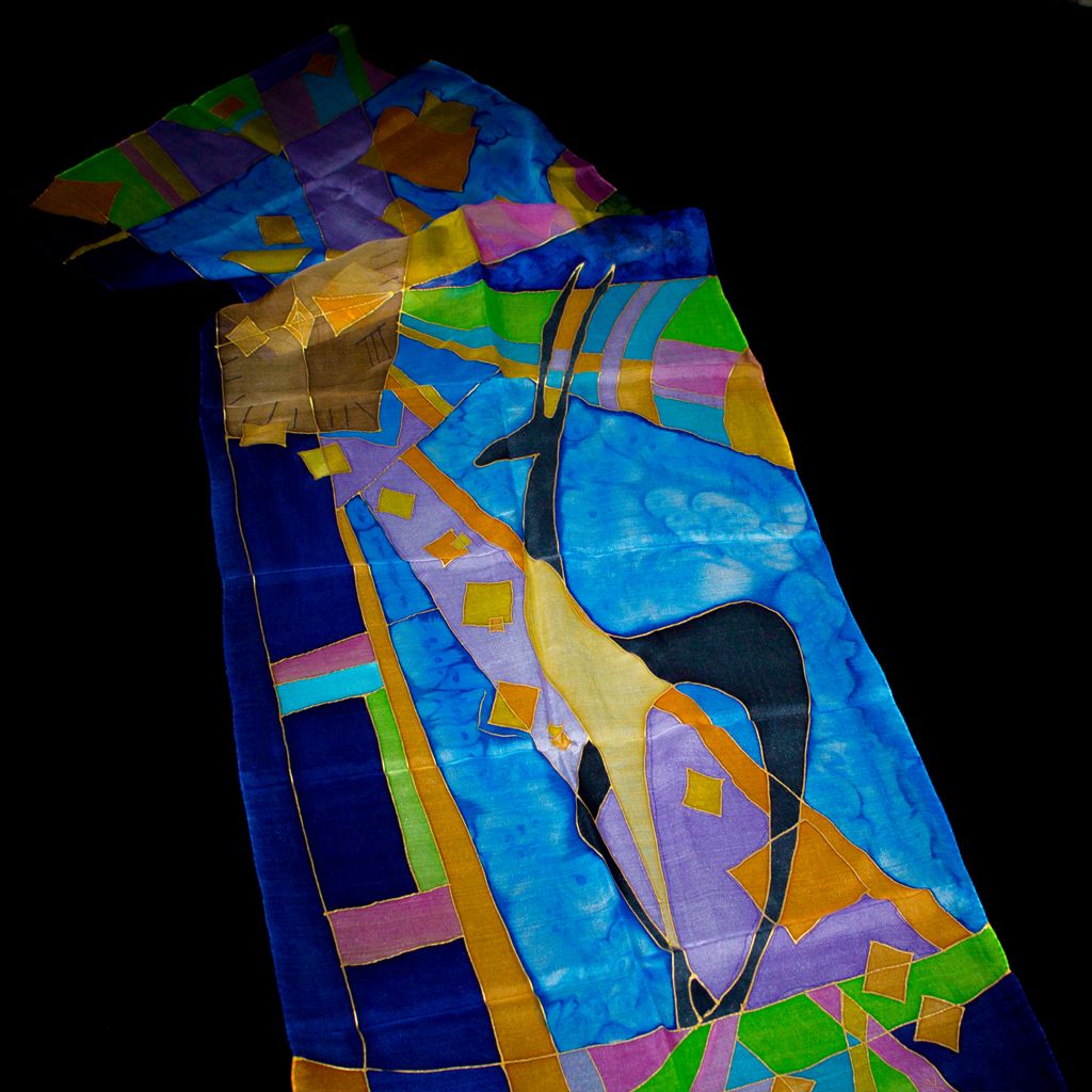 Armenian Handmade Silk Scarf - Capricorn