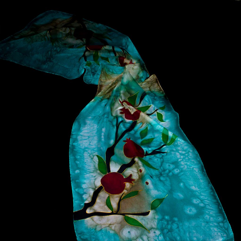 Scarf with Pomegranate Tree