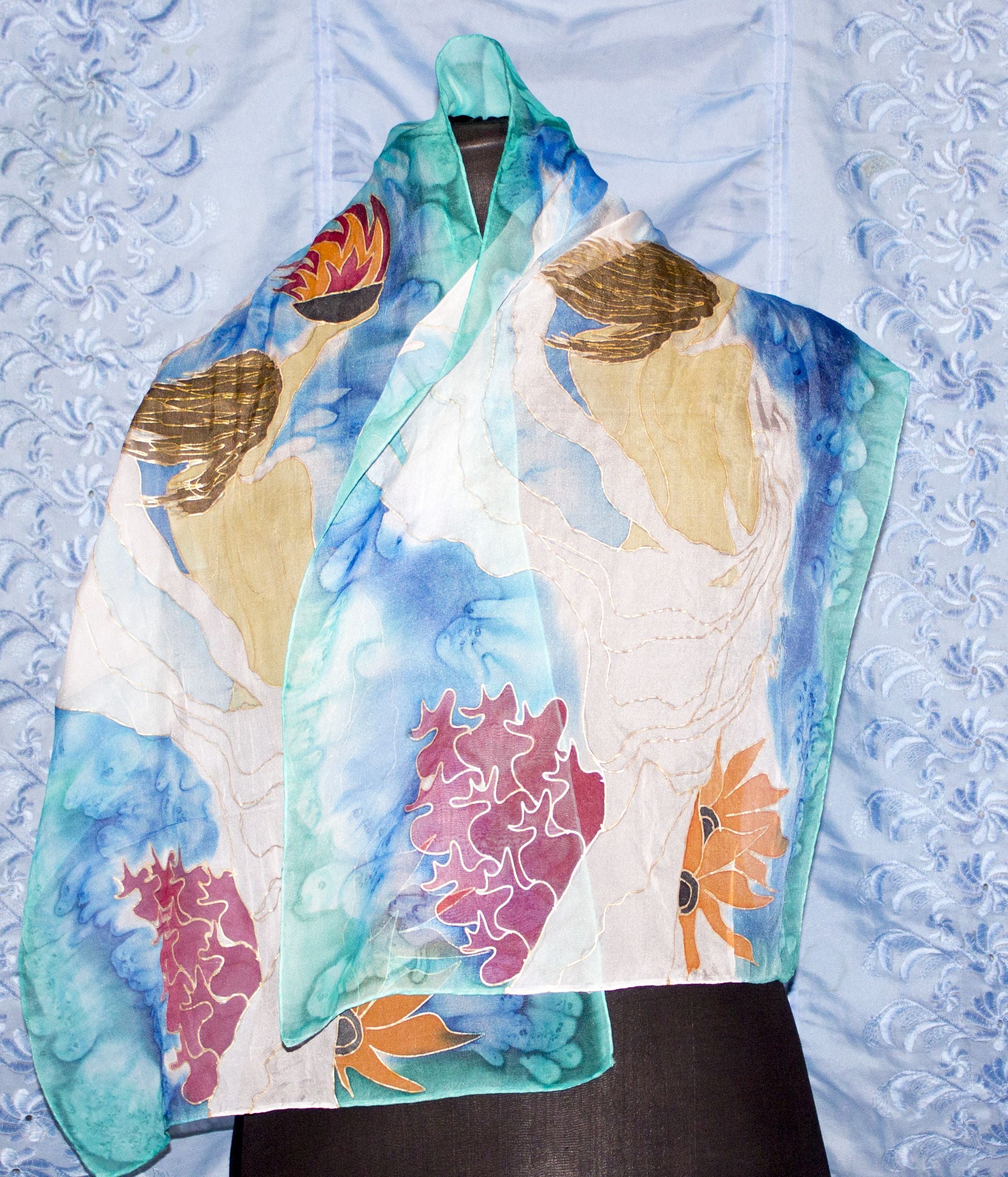 Shoghik Armenian Silk Scarf with Akhtamar