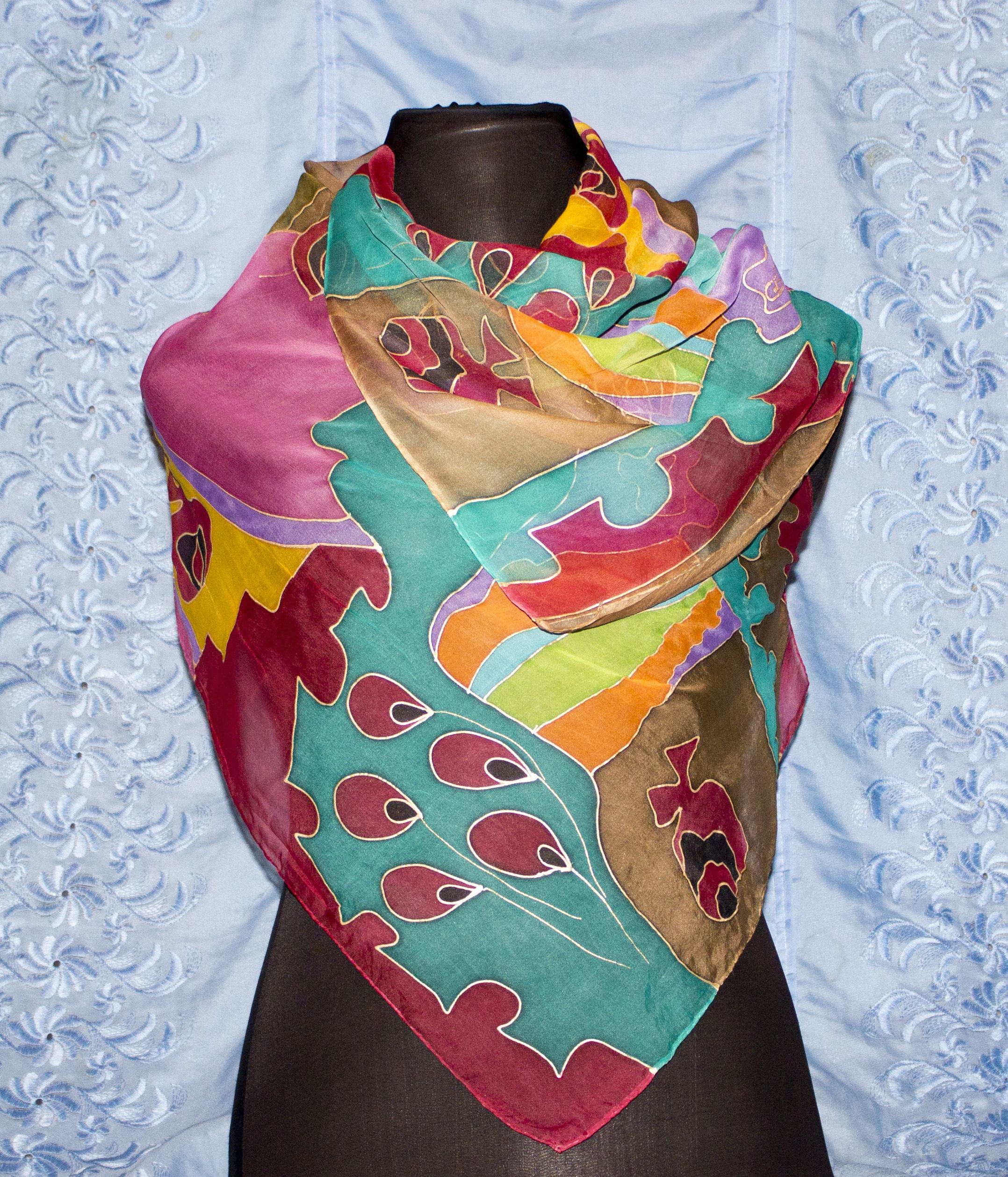 Armenian Handmade Silk Scarf - Abstraction