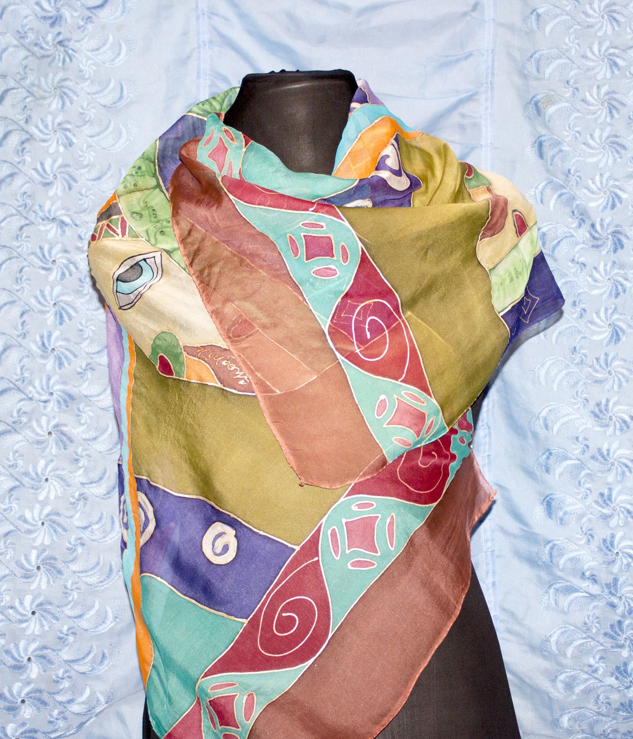 Armenian Handmade Silk Scarf - Abstraction