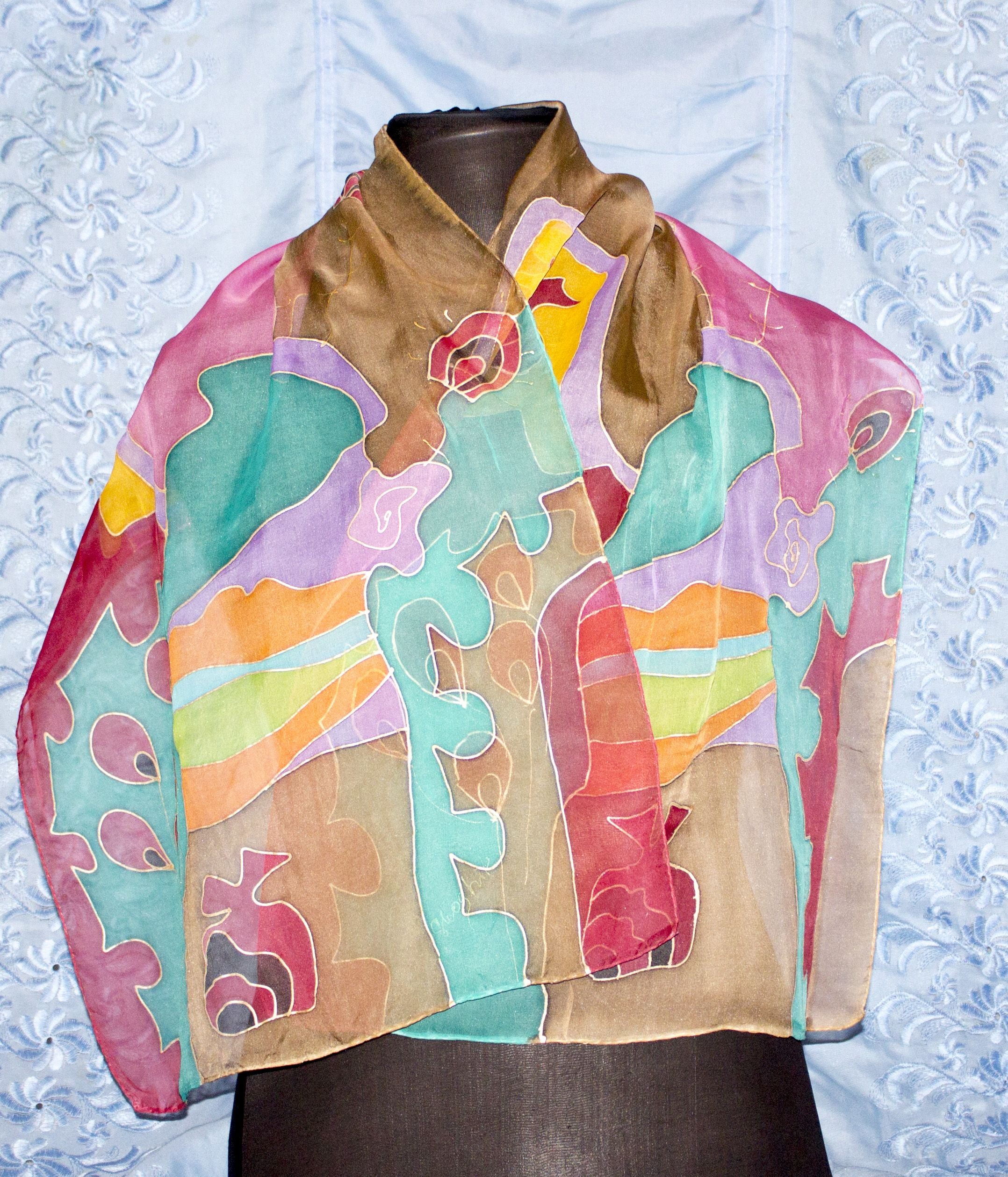 Armenian Handmade Silk Scarf - Abstraction