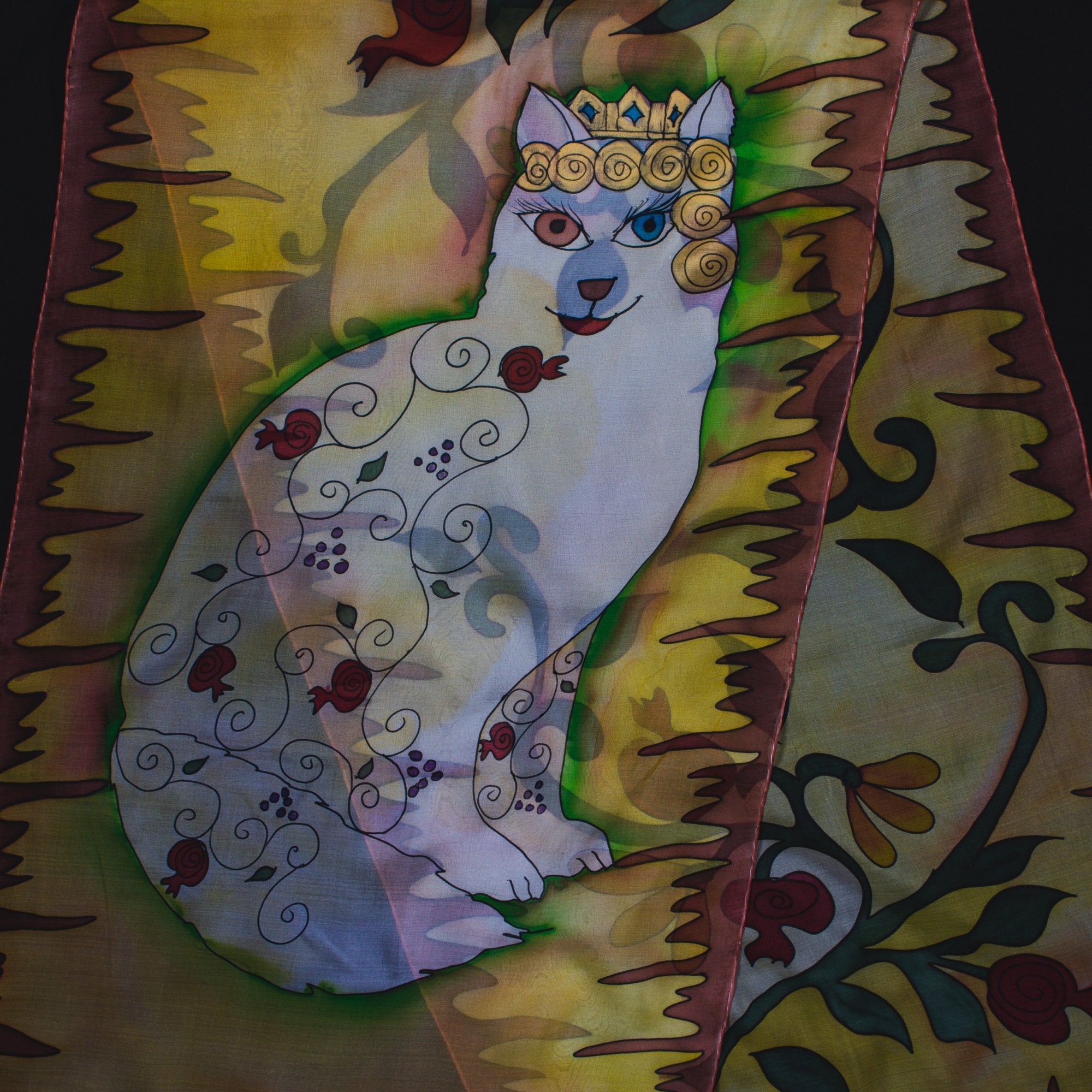 Armenian Handmade Silk Scarf - Van Cat