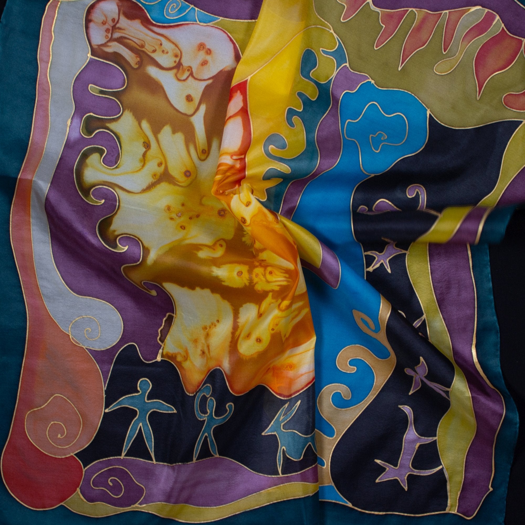 Armenian Handmade Silk Scarf - Abstraction