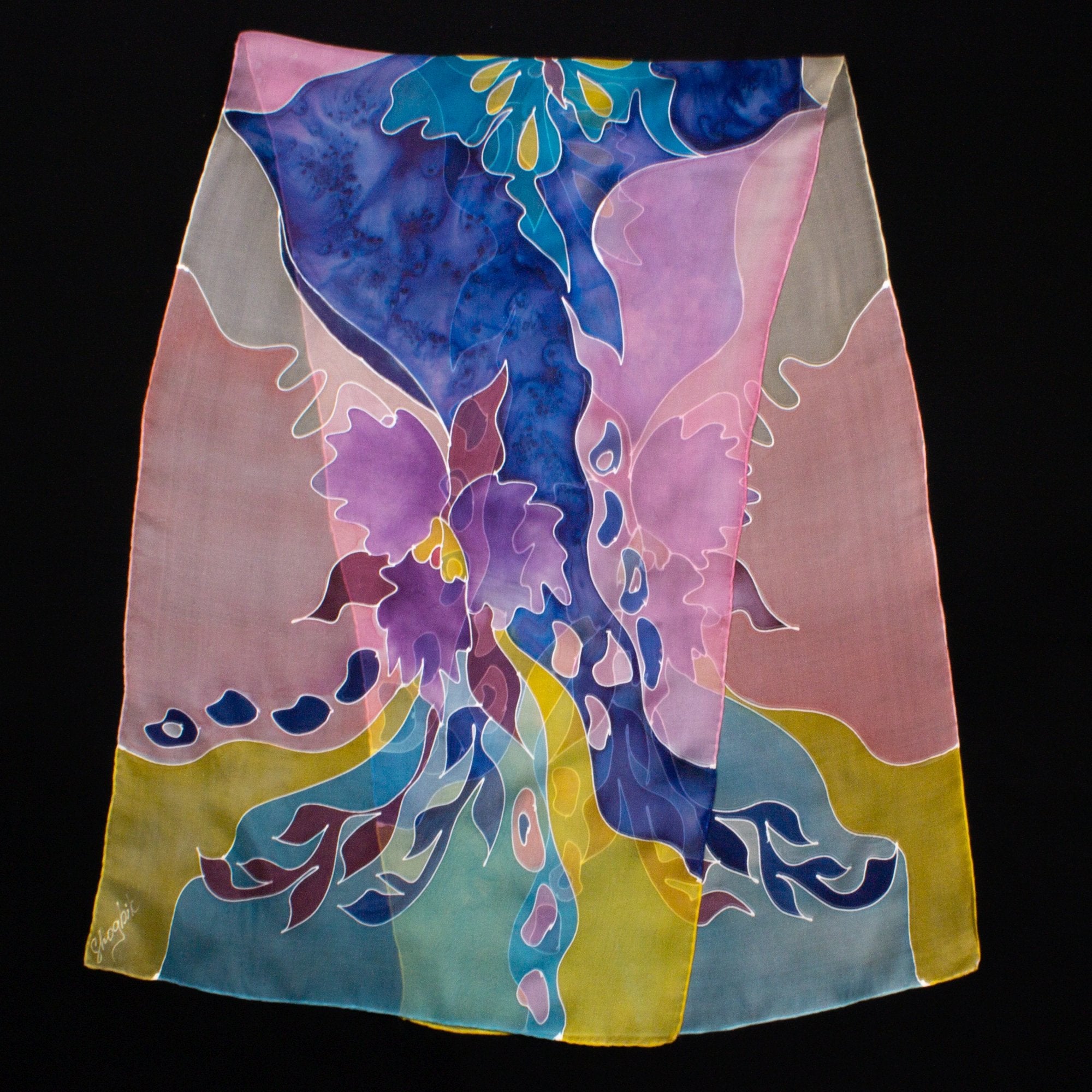 Armenian Handmade Silk Scarf - Abstraction