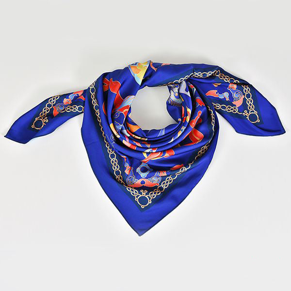 Moreni AYB Armenian Alphabet Letters Scarf - Navy