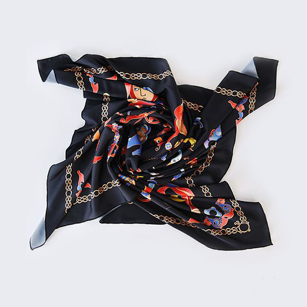 Moreni Scarf with Armenian Alphabet - AYB Collection (Black)