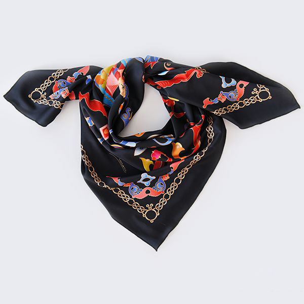Moreni AYB Armenian Alphabet Letters Scarf - Black