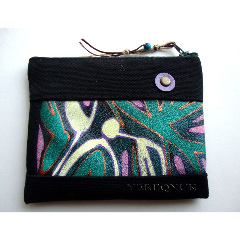 Handmade Wallet With Acrylic Painting