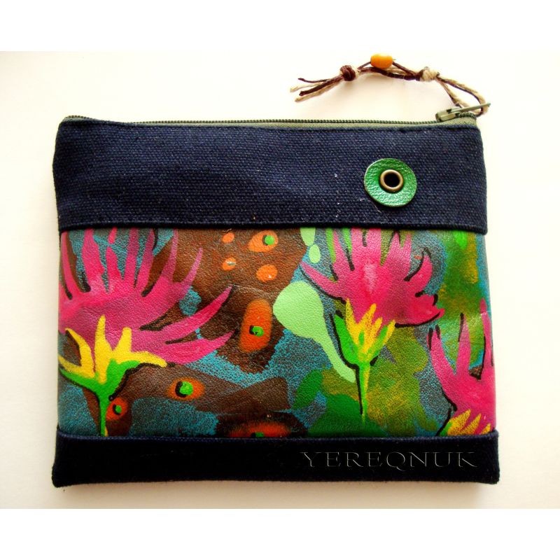 Handmade Wallet With Acrylic Painting