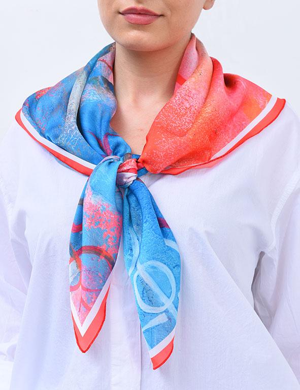 Moreni Scarf - Tarani - Armenian Letters (Red)