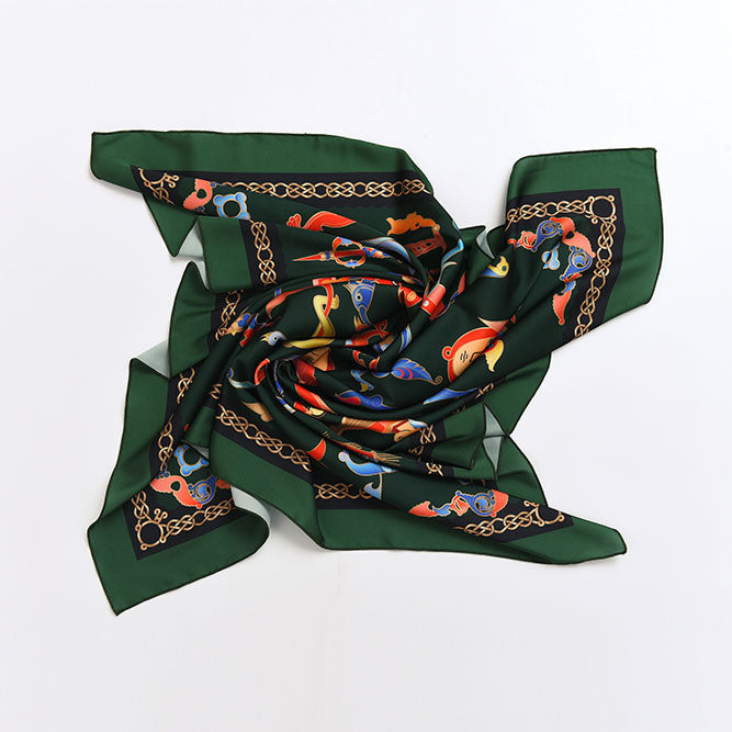 Moreni AYB Armenian Alphabet Letters Scarf - Green