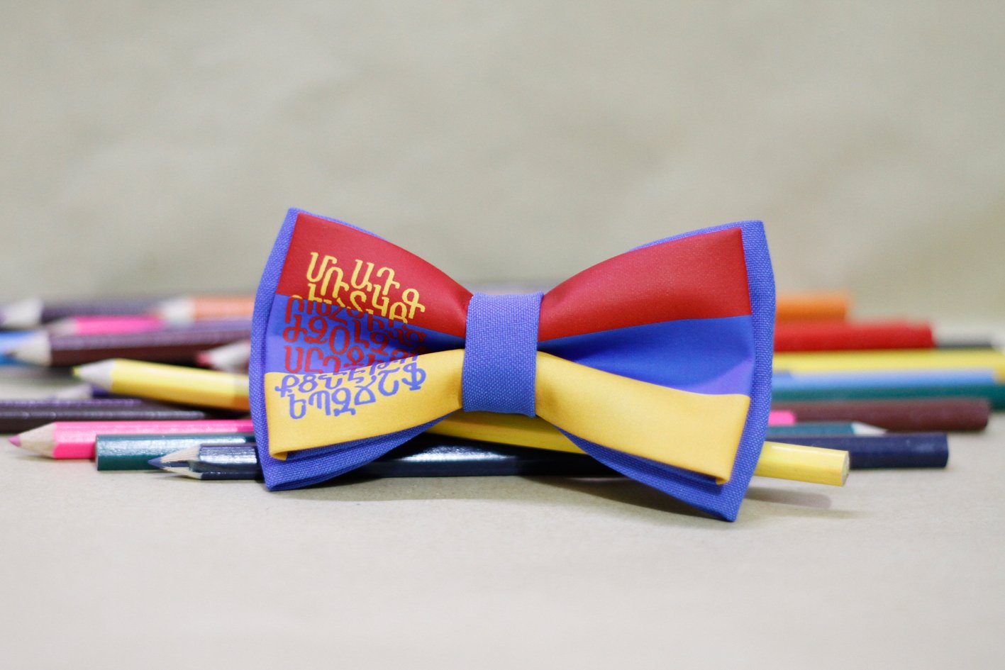 Armenian Alphabet and Flag Bow Tie