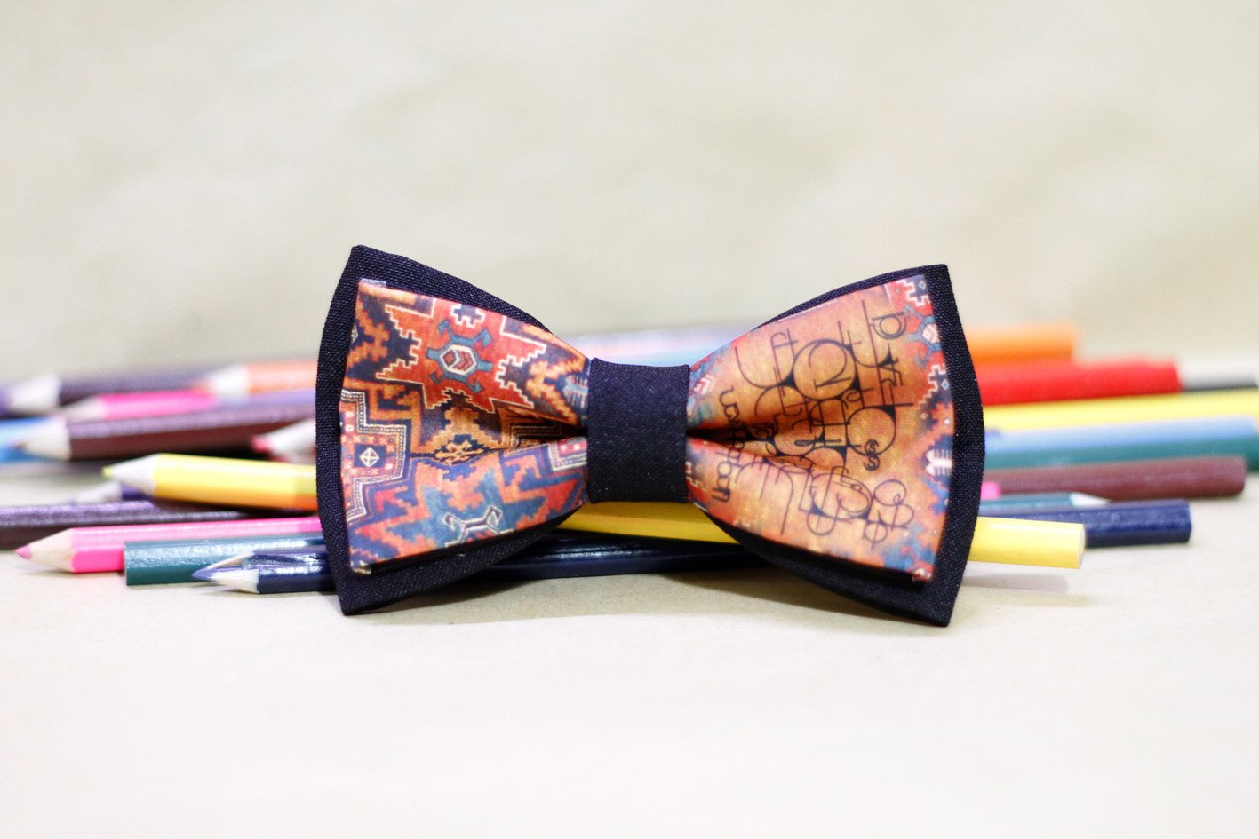 Armenian Ornaments with Alphabet Bow Tie