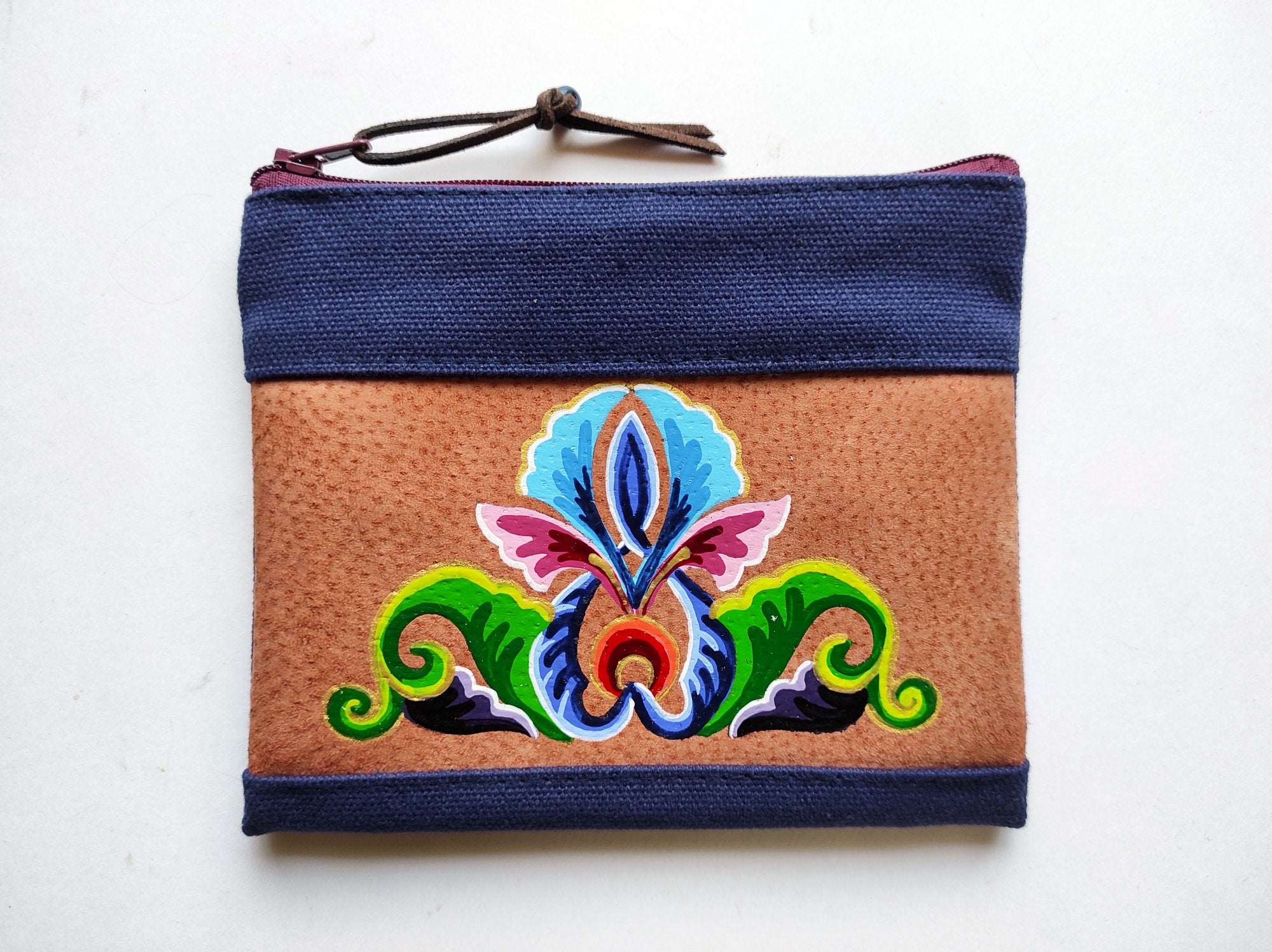 Handmade Cosmetic Bag with Ornaments