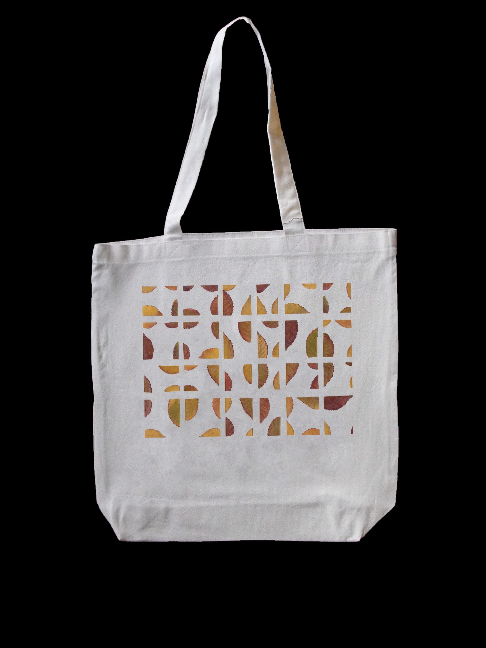 Abstract Leaves Ornament White Tote Bag