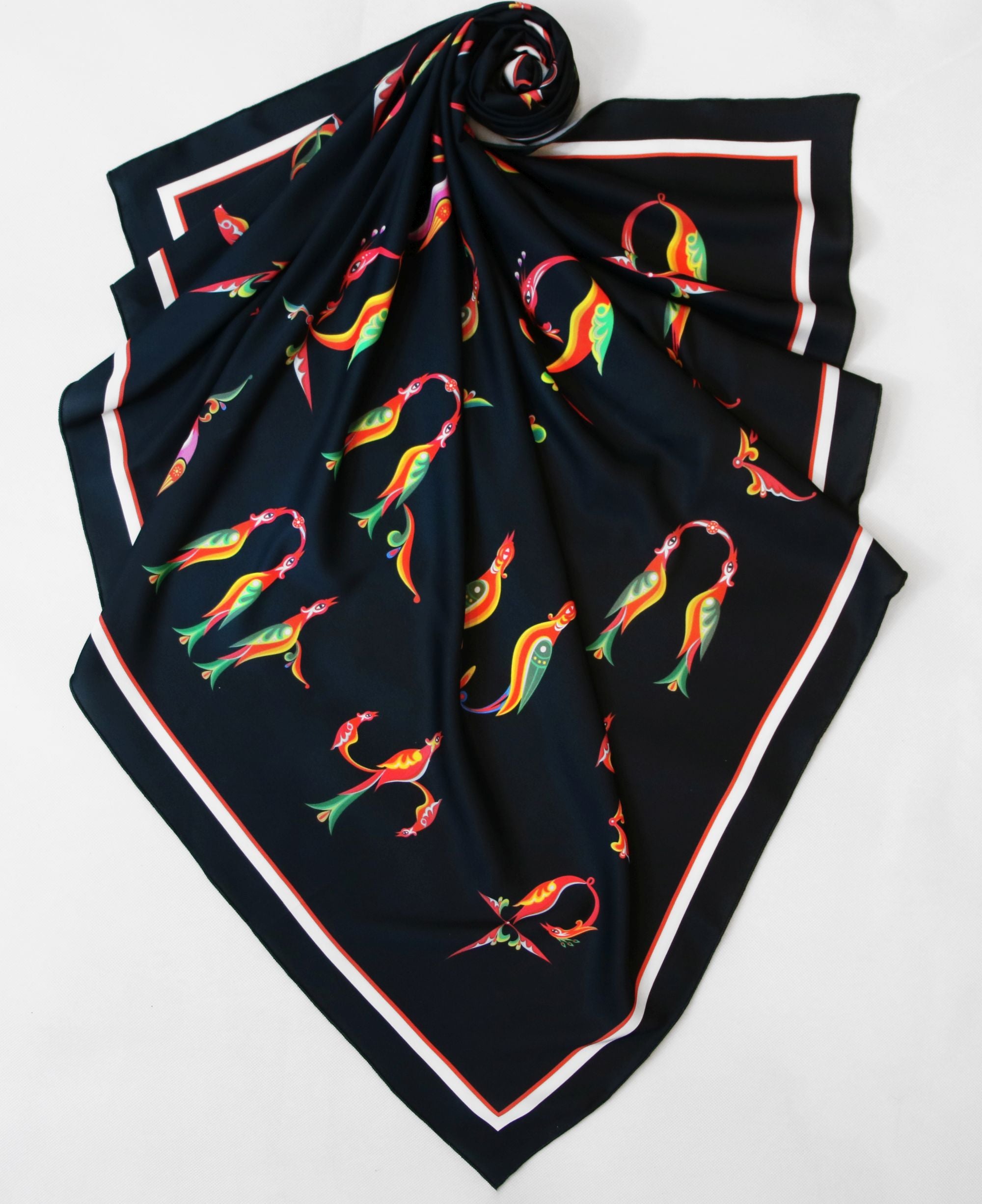 Masoor Armenian Letters Scarf - Black