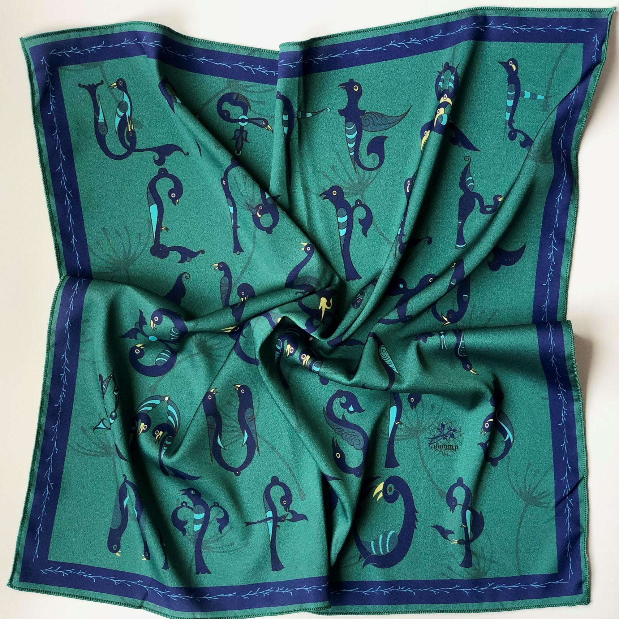 Masoor Armenian Letters Scarf Green