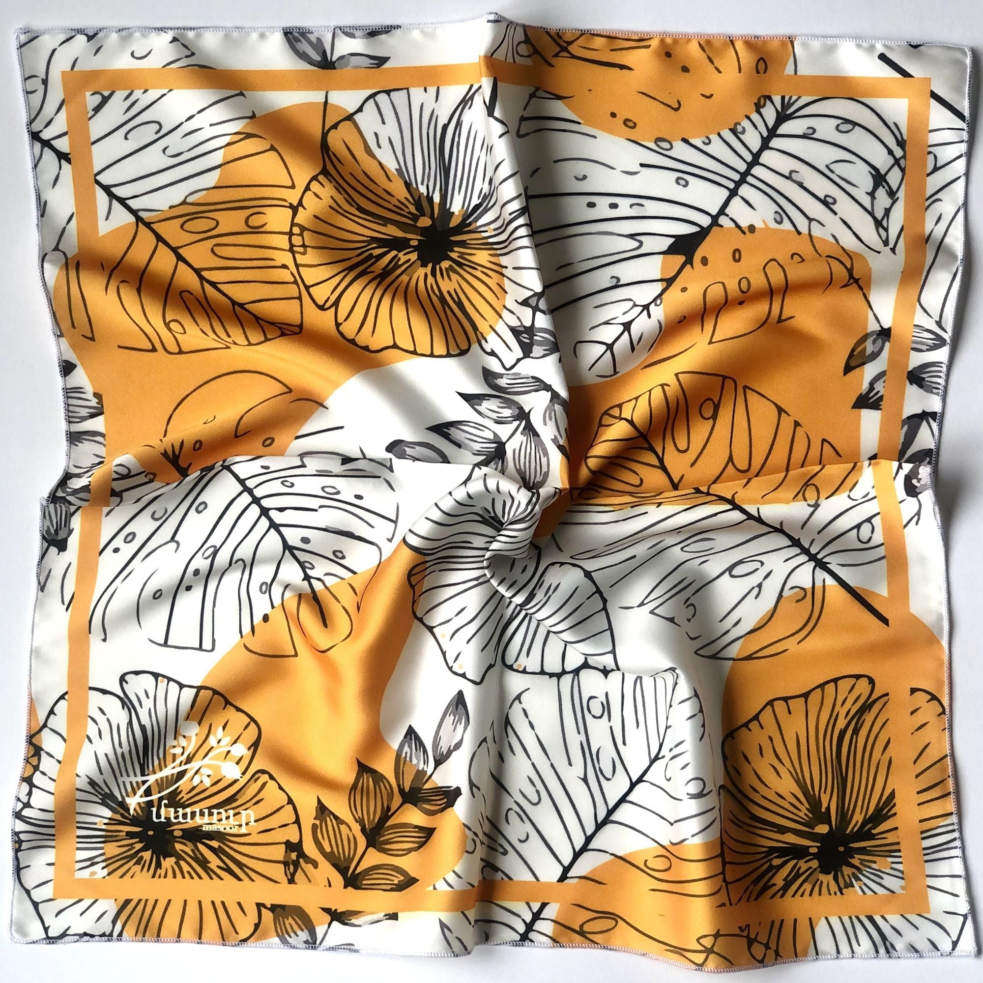 Masoor Armenian Scarf - Leaves - Yellow