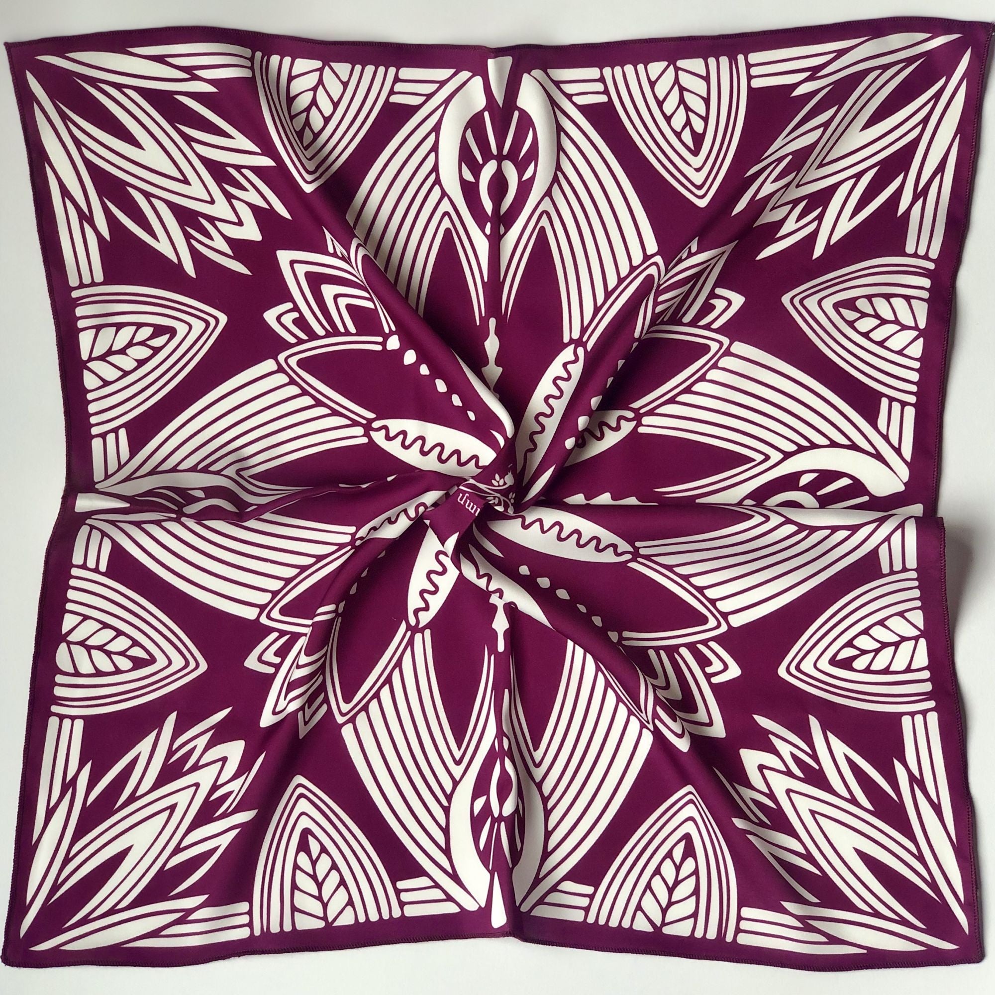 Masoor Armenian Scarf - Leaves - Purple
