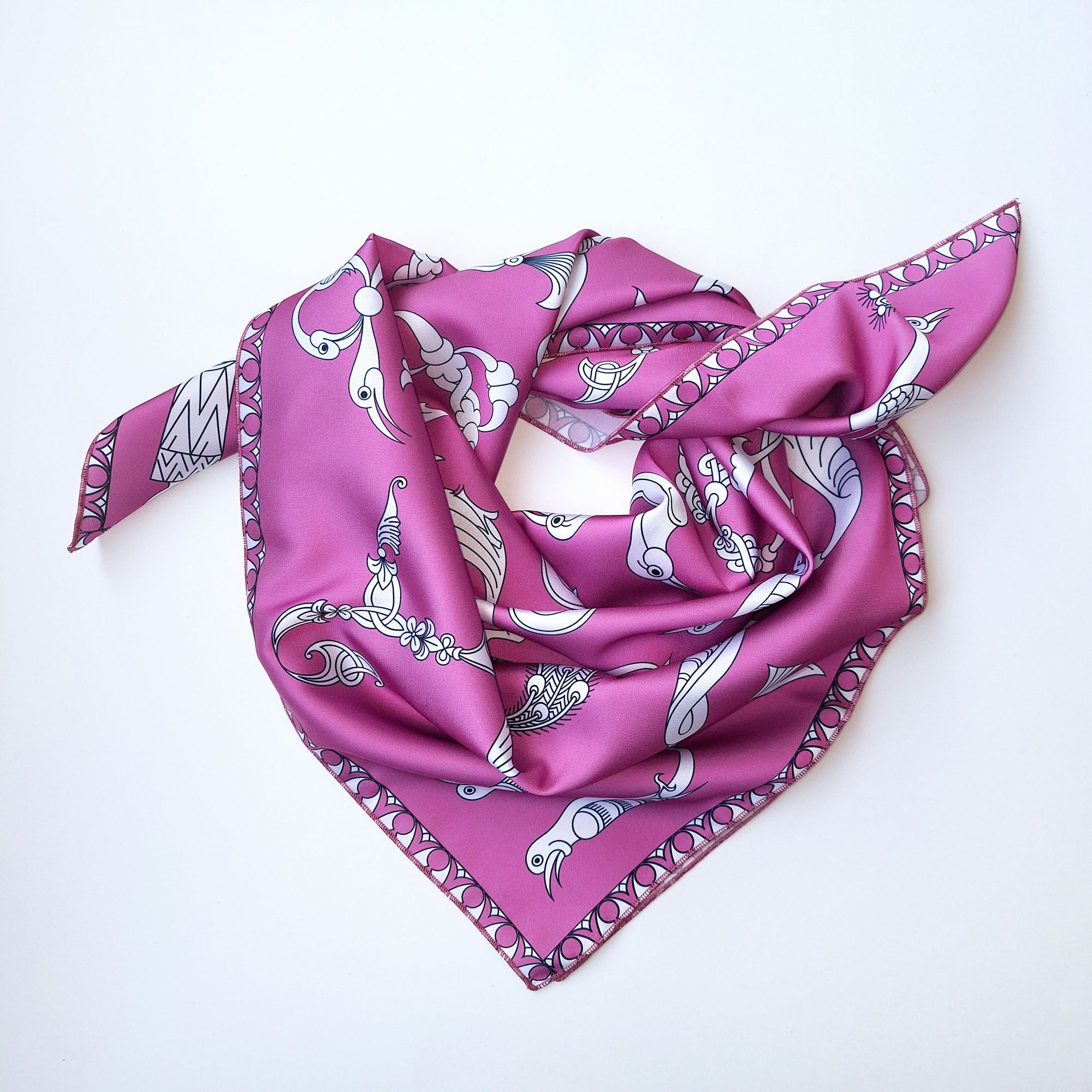 Armenian Alphabet Scarf (pink) by Mane՛