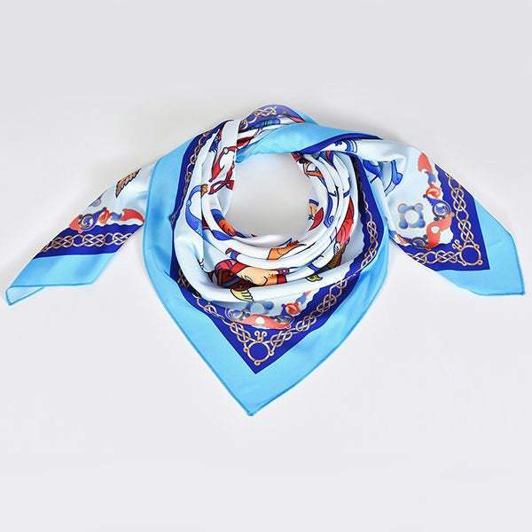 Moreni Scarf with Armenian Alphabet - AYB Collection (Blue)