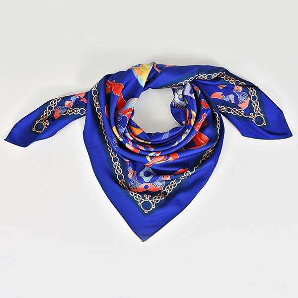 Moreni Scarf with Armenian Alphabet - AYB Collection (Navy)