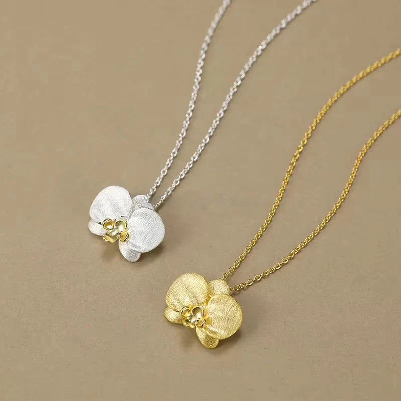 Orchid Pendant Necklace