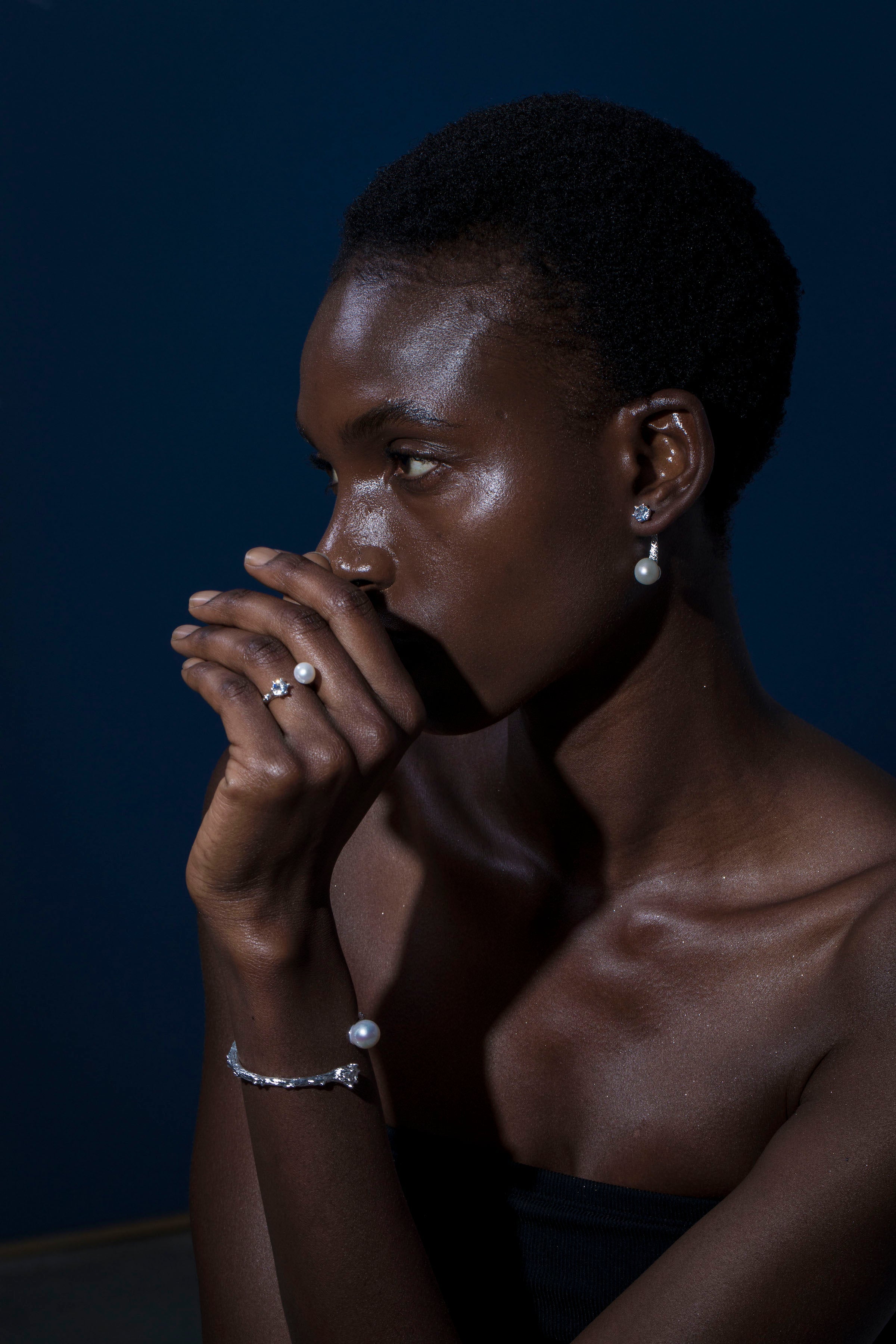 Nature's Elegance Branch Ring with Diamond & Pearl