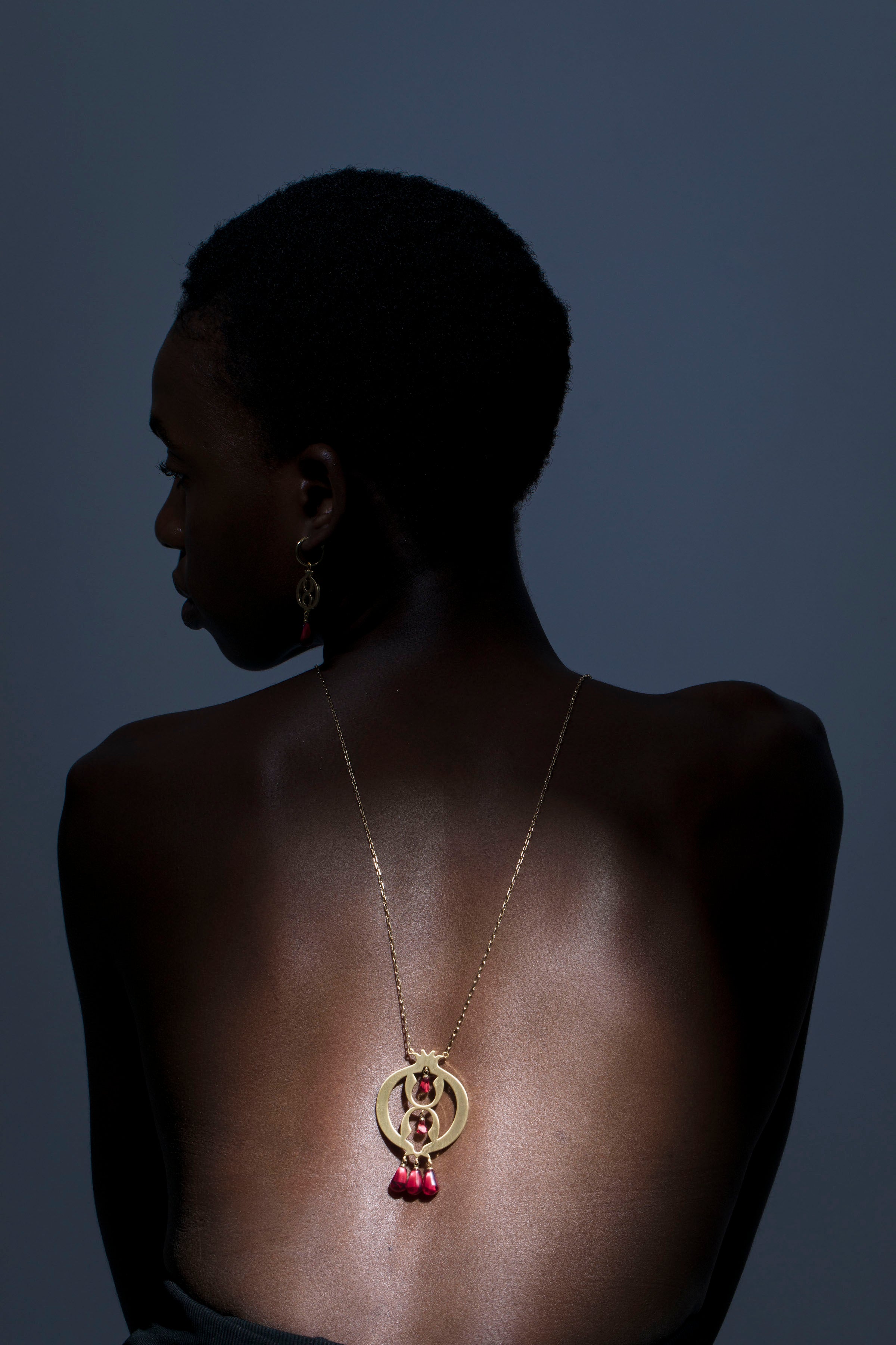 Pomegranate Gold Plated Long Necklace